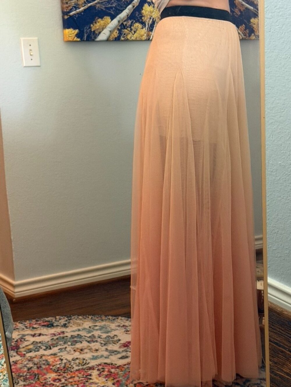 Free People FP One Rhea Tulle Maxi Skirt – Sunset Ombre – Size Large - Picture 4 of 16